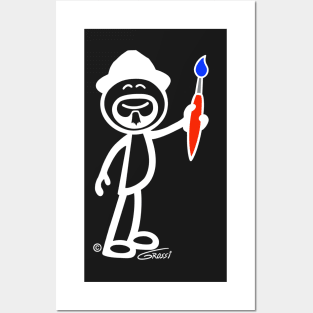 GG Artist Stick Figure (For Darker Clothing) Posters and Art